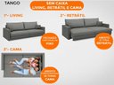 Ver imagem 3 de Sofá Tango 2,00M Sem Caixa, Retrátil e Reclinável Velosuede Grafite - Netsofás