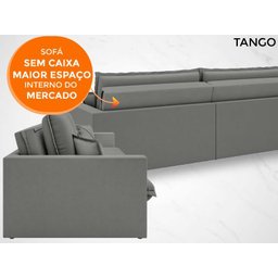 Sofá Tango 2,00M Sem Caixa, Retrátil e Reclinável Velosuede Grafite - Netsofás - 3