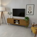 Ver imagem 5 de Rack para TV até 75 Polegadas MDF 180cm Pés em Madeira Maciça 2 Portas Correr Origem