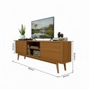 Ver imagem 3 de Rack para TV até 75 Polegadas MDF 180cm Pés em Madeira Maciça 2 Portas Correr Origem