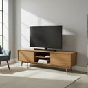 Ver imagem 6 de Rack para TV até 75 Polegadas MDF 180cm Pés em Madeira Maciça 2 Portas Correr Origem