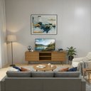 Ver imagem 7 de Rack para TV até 75 Polegadas MDF 180cm Pés em Madeira Maciça 2 Portas Correr Origem