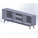 Ver imagem 4 de Rack para TV até 75 Polegadas MDF 180cm Pés em Madeira Maciça 2 Portas Correr Origem