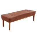 Ver imagem 1 de Recamier Decorativo 90cm Kors Veludo Pés de Madeira Cobre- Gran Belo
