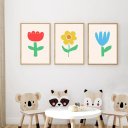 Ver imagem 3 de Kit 3 Quadros Decorativos Infantil - Floralis NO2 - 30x40 - Moldura Madeira