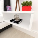Ver imagem 1 de Aparador Mesa de Cabeceira Branco Off White Moderno Simples Bancada Suspensa