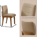 Ver imagem 6 de Conjunto de Jantar Flora 8 Lugares Barril Cadeiras Bella Creme e Off 220cm Mobillare