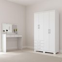 Ver imagem 1 de Guarda Roupa Solteiro Caju 4 Portas e Penteadeira Daila Ambiente com Led Branco - Henn