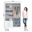 Ver imagem 3 de Guarda Roupa Solteiro Caju 4 Portas e Penteadeira Daila Ambiente com Led Branco - Henn
