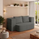Ver imagem 4 de Sofá Cama Puff Modular Dobrável 1,90m Duo Boucle - Balaqui Cor:grafite
