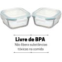Ver imagem 4 de Kit Potes De Vidro Herméticos 3 Peças Quadrado 310ml