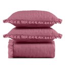 Ver imagem 1 de Kit Cobre Leito Elegance Casal Microfibra Colcha com Babado 3 Peças Pink