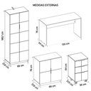 Ver imagem 3 de Kit Conjunto Escritório 8 Peças Cubic Branco Caemmun