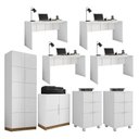 Ver imagem 1 de Kit Conjunto Escritório 8 Peças Cubic Branco Caemmun