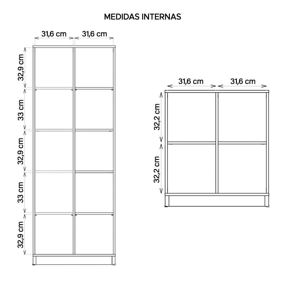 Kit Conjunto Escritório 8 Peças Cubic Branco Caemmun - 2