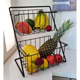 Fruteira de Bancada em Aço - Cesto Pequeno Decotec Preto - 1