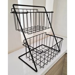 Fruteira de Bancada em Aço - Cesto Pequeno Decotec Preto - 2