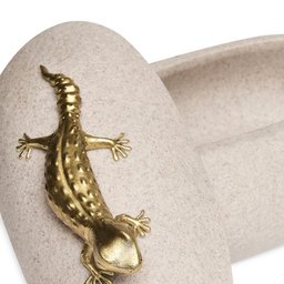 Caixa Pote Organizador Decorativo Camaleão Polirresina Mart:dourado - 5