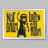Quadro Not Calman Listen To Rock - 45x30cm - Moldura Padrão Branco - 1