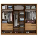 Ver imagem 3 de Guarda Roupa Casal 6 Portas Atrice e Cômoda Átria 4 Gavetas Amêndola Touch Grafito Demartêz