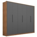 Ver imagem 2 de Guarda Roupa Casal 6 Portas Atrice e Cômoda Átria 4 Gavetas Amêndola Touch Grafito Demartêz