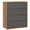 Ver imagem 4 de Guarda Roupa Casal 6 Portas Atrice e Cômoda Átria 4 Gavetas Amêndola Touch Grafito Demartêz