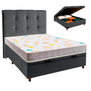 Ver imagem 1 de Kit Cama Box Bau + Cabeceira + Colchão Casal D20 - D20 - Inducol