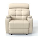 Ver imagem 2 de Poltrona do Papai Reclinável em Couro Bovino Cor Bege Reclinação Elétrica - Modelo Florença