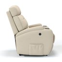 Ver imagem 4 de Poltrona do Papai Reclinável em Couro Bovino Cor Bege Reclinação Elétrica - Modelo Florença