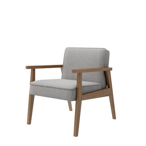 Poltrona Júlia Nogueira Tecido Lona Cinza - Ease