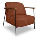Ver imagem 3 de Kit 2 Poltronas Decorativa Celeste Linho Bouclê Base de Ferro Preto - Pallazio Marrom