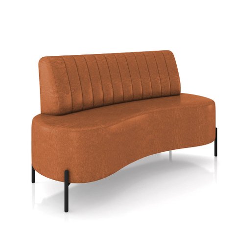 Sofá 2 Lugares Living 135cm Pé Ferro Pto Maraú Sintético Pu K01 - D'Rossi