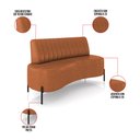 Ver imagem 3 de Sofá 2 Lugares Living 135cm Pé Ferro Pto Maraú Sintético Pu K01 - D'Rossi