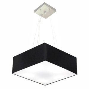 Pendente Quadrado Preto MJ-4194 Para Mesa de Jantar e Estar