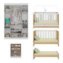 Ver imagem 5 de Quarto de Bebê Completo Berço Americano 3 em 1 Colchão Encanto Multimóveis Mp4601 Branco/