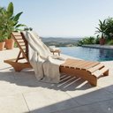 Ver imagem 3 de Espreguiçadeira Reclinável em Madeira Maciça para Piscina Jardim Área Externa