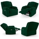 Ver imagem 5 de Poltrona do Papai Reclinável Pietra Elétrica Led Massagem Fh9 Veludo Verde - Mpozenato