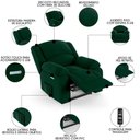 Ver imagem 3 de Poltrona do Papai Reclinável Pietra Elétrica Led Massagem Fh9 Veludo Verde - Mpozenato