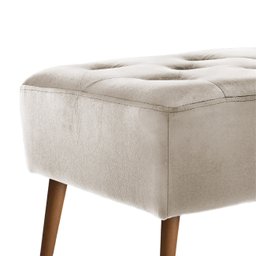 Banco Estofado Rubi 1,20m Suede Bege - Clique Decorações - 3