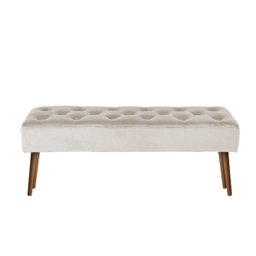 Banco Estofado Rubi 1,20m Suede Bege - Clique Decorações - 2