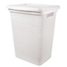 Cesto de Roupas Juta Branco 45 Litros com Tampa 43x35x52cm - 1