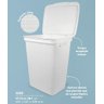 Cesto de Roupas Juta Branco 45 Litros com Tampa 43x35x52cm - 3