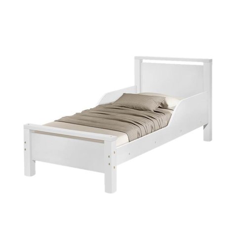 Cama Infantil Meli com Pés em Madeira com Colchão Ortobom Incluso para Quarto Infantil - Branco