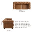 Ver imagem 3 de Sofa 2 Lugares Capitone Acorde 190 cm Pes MDF Courino Tcs 727 Moll