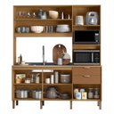 Ver imagem 4 de Cozinha Compacta 6 Portas 2 Gavetas Viva 179,3 cm Marrom Freijó/Caramelo