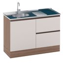 Ver imagem 1 de Balcão Etna para Pia Deslocada com Porta Talher 1 Porta e 3 Gavetas Poliman Moveis