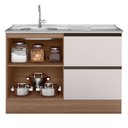 Ver imagem 3 de Balcão Etna para Pia Deslocada com Porta Talher 1 Porta e 3 Gavetas Poliman Moveis