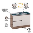 Ver imagem 5 de Balcão Etna para Pia Deslocada com Porta Talher 1 Porta e 3 Gavetas Poliman Moveis