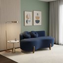 Ver imagem 1 de Sofá Decorativo Curvo Orgânico Living Veludo Azul Marinho - Montanaris Decor
