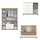 Ver imagem 3 de Quarto de Bebê Completo Aconchego 5 Portas 6 Gavetas com Vidro Branco/jequitibá - Henn